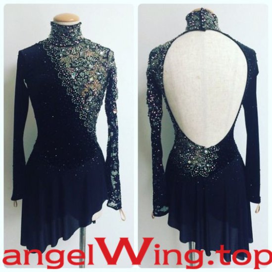 Ice Skating Dresses Black Women 2018 A009 - Click Image to Close