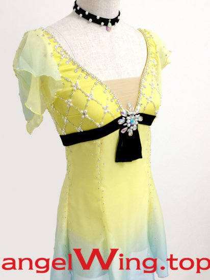 Yellow Ice Skating Dresses Girls Women 2018 A107 - Click Image to Close