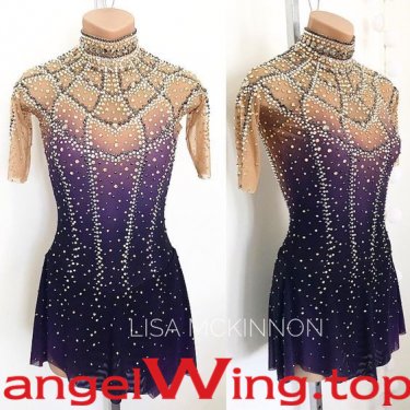 Ice Skating Dresses Purple Women 2018 A005