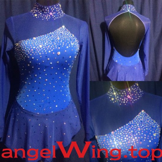 Blue Ice Skating Dresses Women 2018 A032 - Click Image to Close