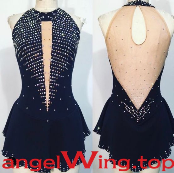 Black Ice Skating Dresses Women 2018 A003 - Click Image to Close