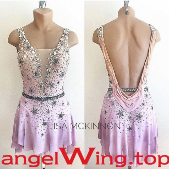 Pink Blue Ice Skating Dresses Women 2018 A031 - Click Image to Close