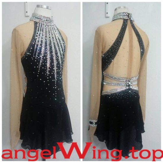 Black Figure Skating Dresses Women 2018 A002 - Click Image to Close