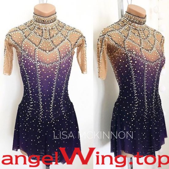 Ice Skating Dresses Purple Women 2018 A005 - Click Image to Close