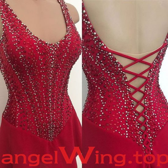 Red Ice Skating Dresses Girls Women 2018 A043 - Click Image to Close