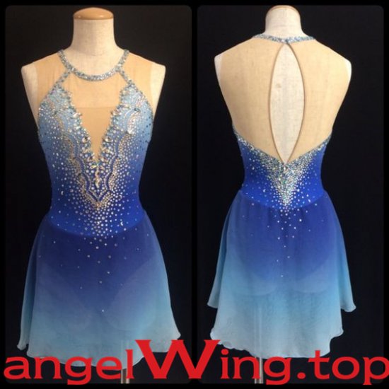 Blue Ice Skating Dresses Girls Women 2018 A080 - Click Image to Close