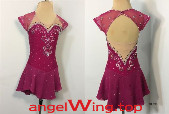 Wine Red Ice Skating Dress Women 2018 A026 - Click Image to Close